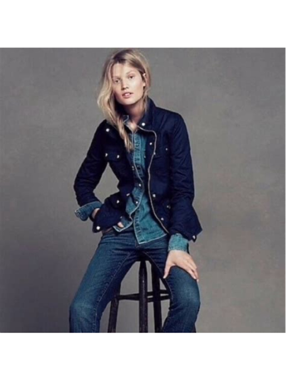 J.Crew Downtown Field Jacket Navy Small - Picture 3 of 11